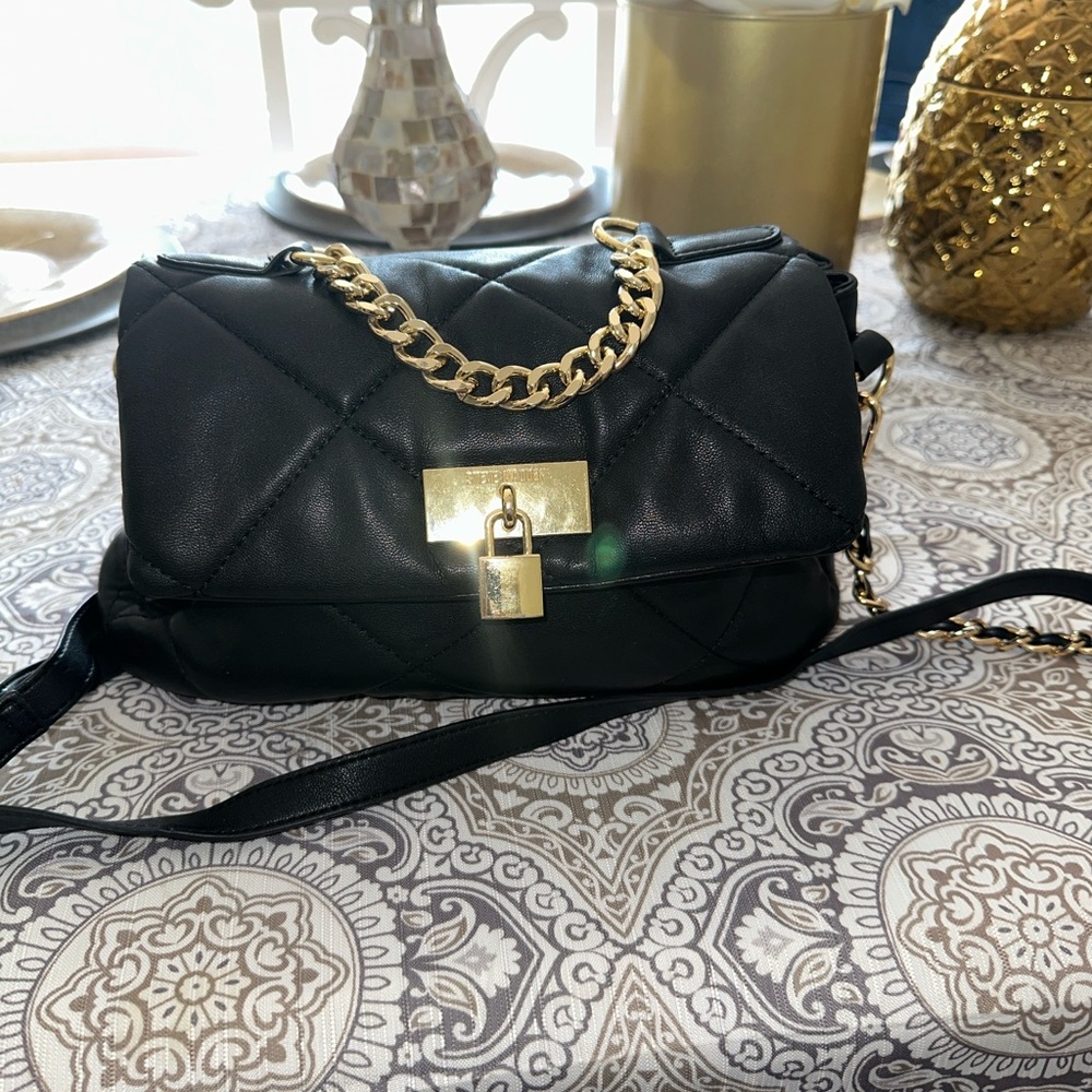 Steve Madden Black Quilted Crossbody Bag